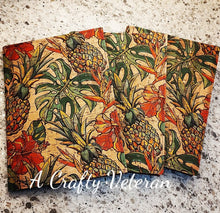 Load image into Gallery viewer, Hibiscus and Pineapple Notepad Holder