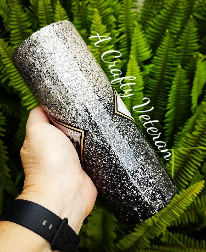 Into the Woods Vinyl & Glitter tumbler