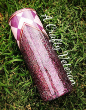 Load image into Gallery viewer, Fall Argyle V-split- Vinyl &amp; Glitter  tumbler
