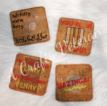 Load image into Gallery viewer, Cork Embroidered Coasters- Big Bang inspired
