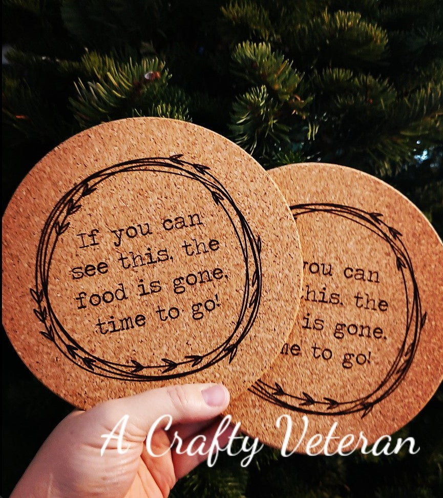 Time to Go- Cork Trivet