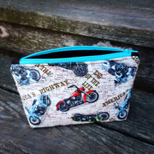 Load image into Gallery viewer, Zippered Bag- Motorcycle Maps

